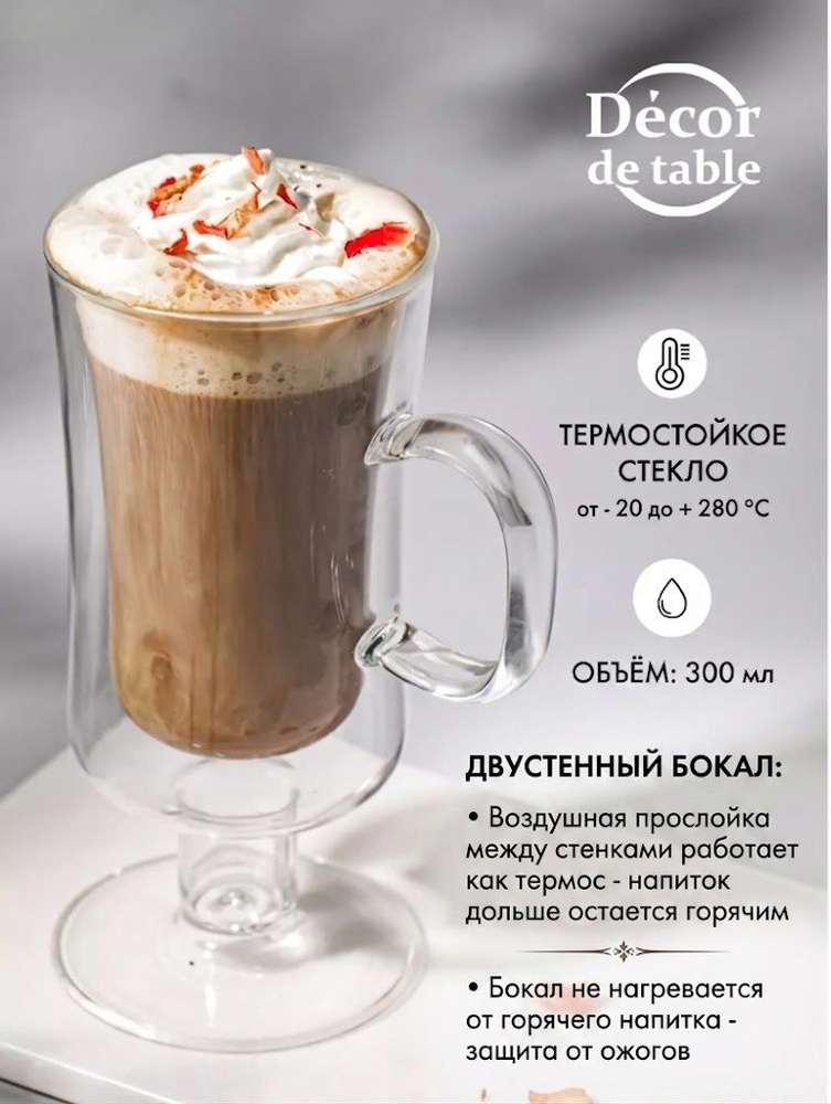 Бокал для глинтвейна с двойными стенками Decor de table "Chalet" 300 мл, стекло #1