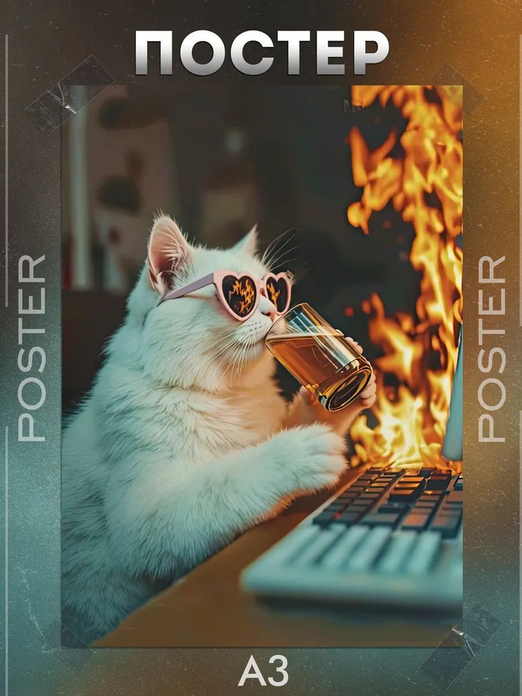 Постер А3 Котик #1
