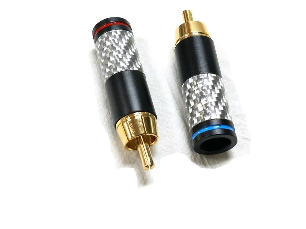 Hi-Fi RCA Наконечники Позолоченные Карбоновые качественная пара ...