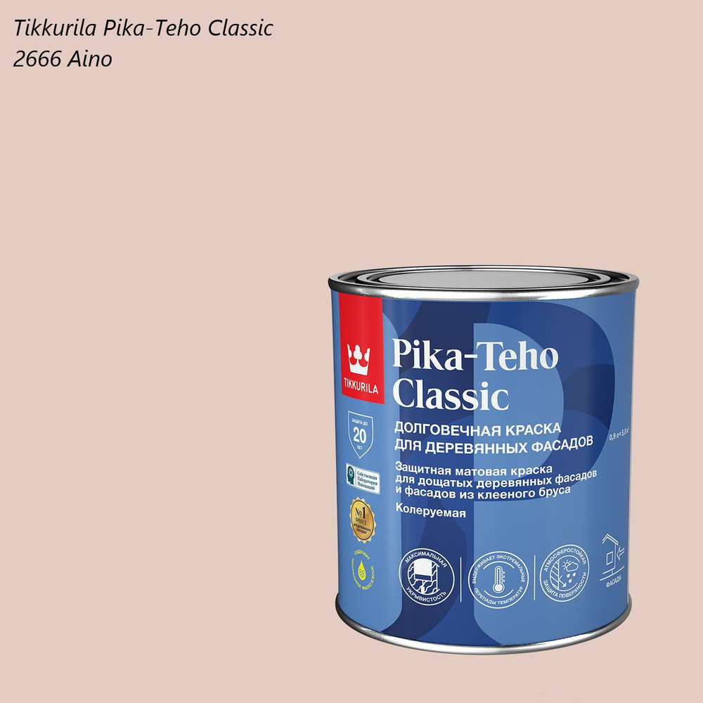 Краска для деревянных фасадов Tikkurila Pika-Teho Classic (0,9л) 2666 Aino