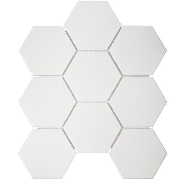 Мозаика Starmosaic Hexagon big белая керамическая 29,5х26 см матовая  #1