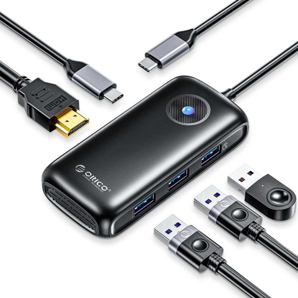 usb разветвитель 5 в 1 ORICO PDD11-5P Портативная док-станция Type-C hub, USB3.0 USB2.0 HDMI 4K при 30 #1