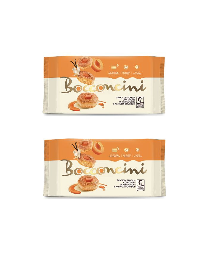 Пончики Vicenzi Bocconcini слоеные с абрикосово-ванильной начинкой, 90 гр х 2 шт  #1
