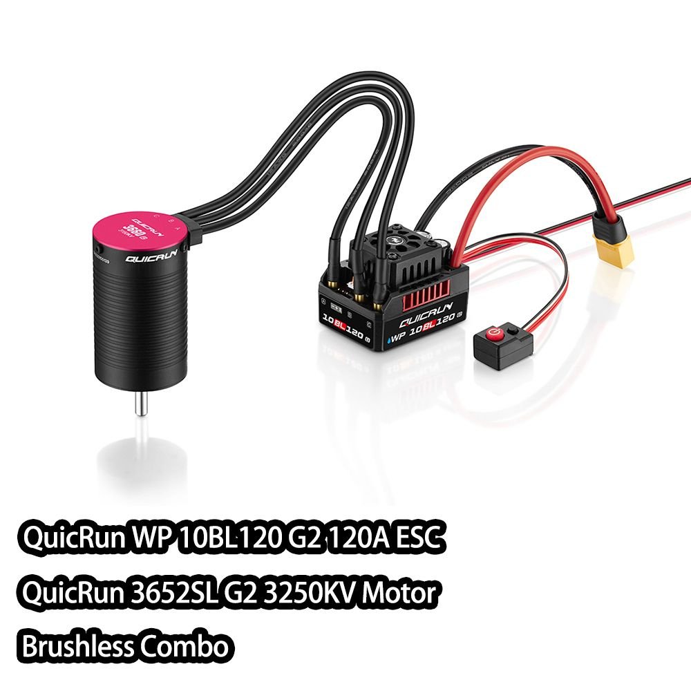 HOBBYWING QuicRun WP 10BL120 G2 120A ESC 3652 3660 G2 мотор бесщеточный комбо для 1/10 RC модели автомобиля #1