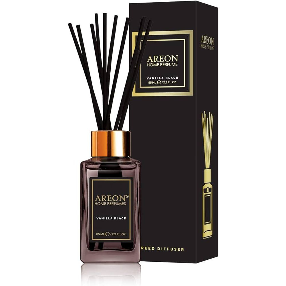 Ароматизатор для дома Areon Sticks Premium. Аромадиффузор воздуха Vanilla Black 85 мл (банка, деревянные #1