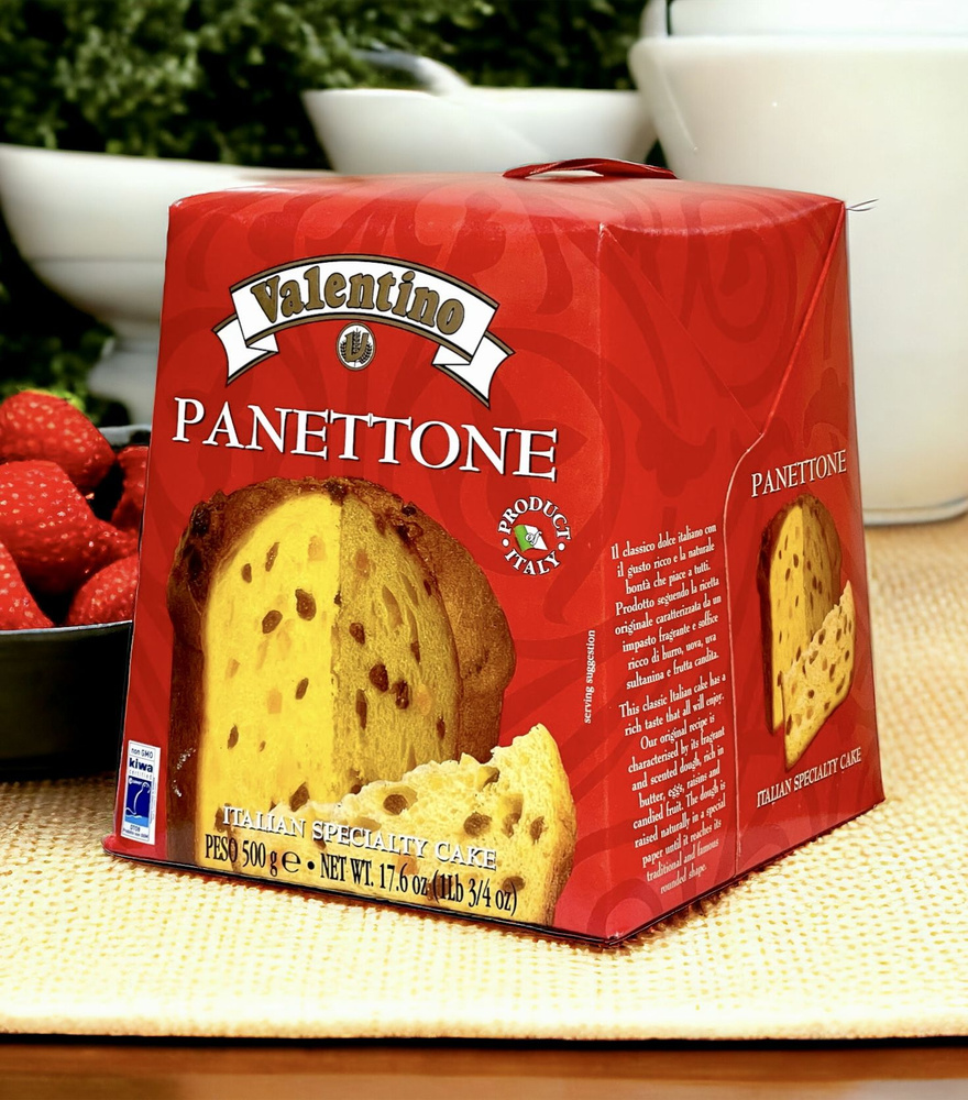 Кекс (Кулич) Panettone VALENTINO с изюмом и цукатами 500г, Италия