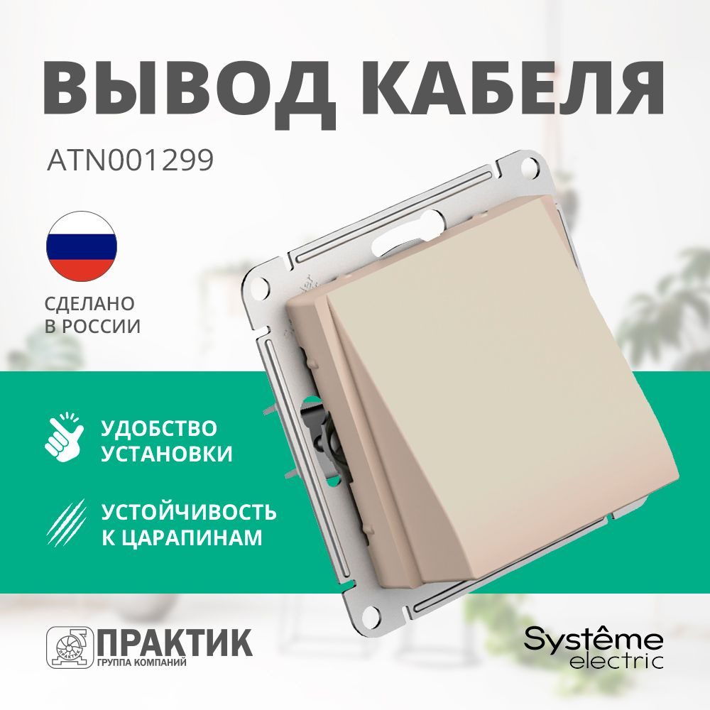 Вывод кабеля AtlasDesign Systeme Electric Песочный (бежевый матовый) ATN001299  #1