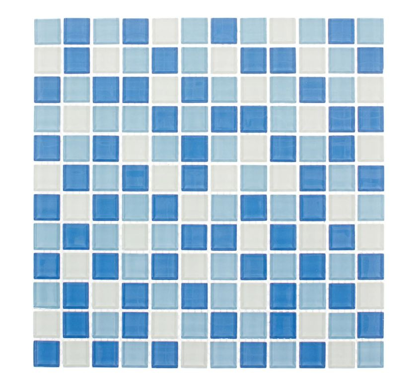 Мозаика стеклянная Artens Clear 30x30 см цвет бело-голубой, 2 шт.  #1