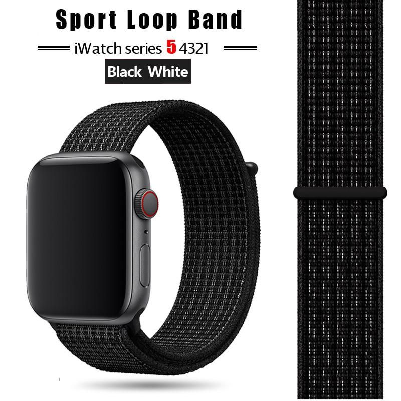 Нейлоновый ремешок для Apple Watch 38 / 40 / 41 mm Sport Loop Reflective Black #1