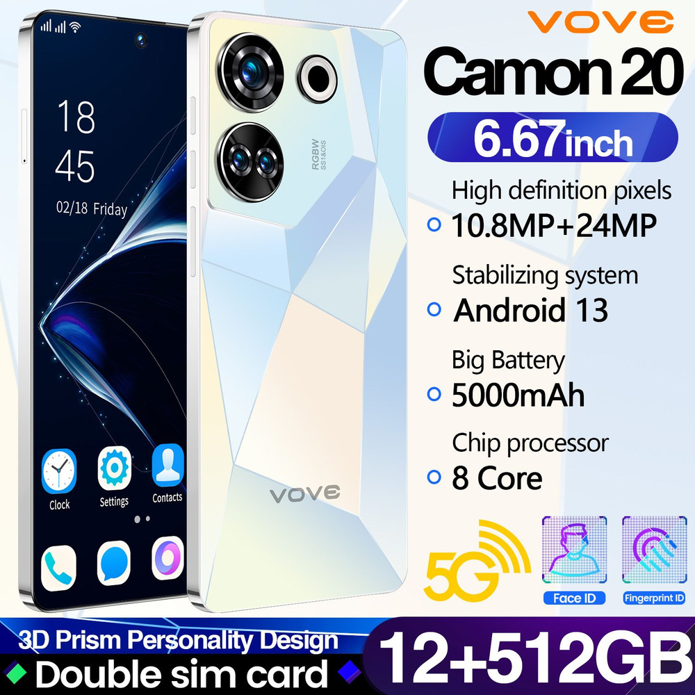 Смартфон Camon 20 абсолютно новый оригинальный мобильный телефон, телефон с  официальной гарантией качества, 12GB+512GB большой памяти, 18 миллионов  пикселей ультравысокой четкости, 3.36GHZ очень быстро работает Note30 -  купить по выгодной цене в