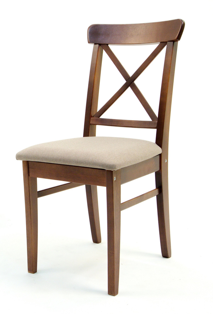 Стул мягкий для кухни Ингольф (цвет: орех/бежевый), стул деревянный с ...