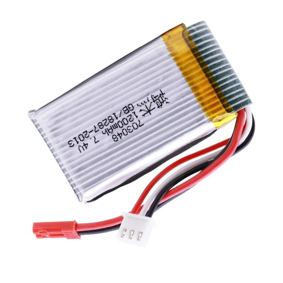 Аккумулятор для радиоуправляемых моделей LiPo 2S 7,4V, 1200mAh, JST, 703048  #1