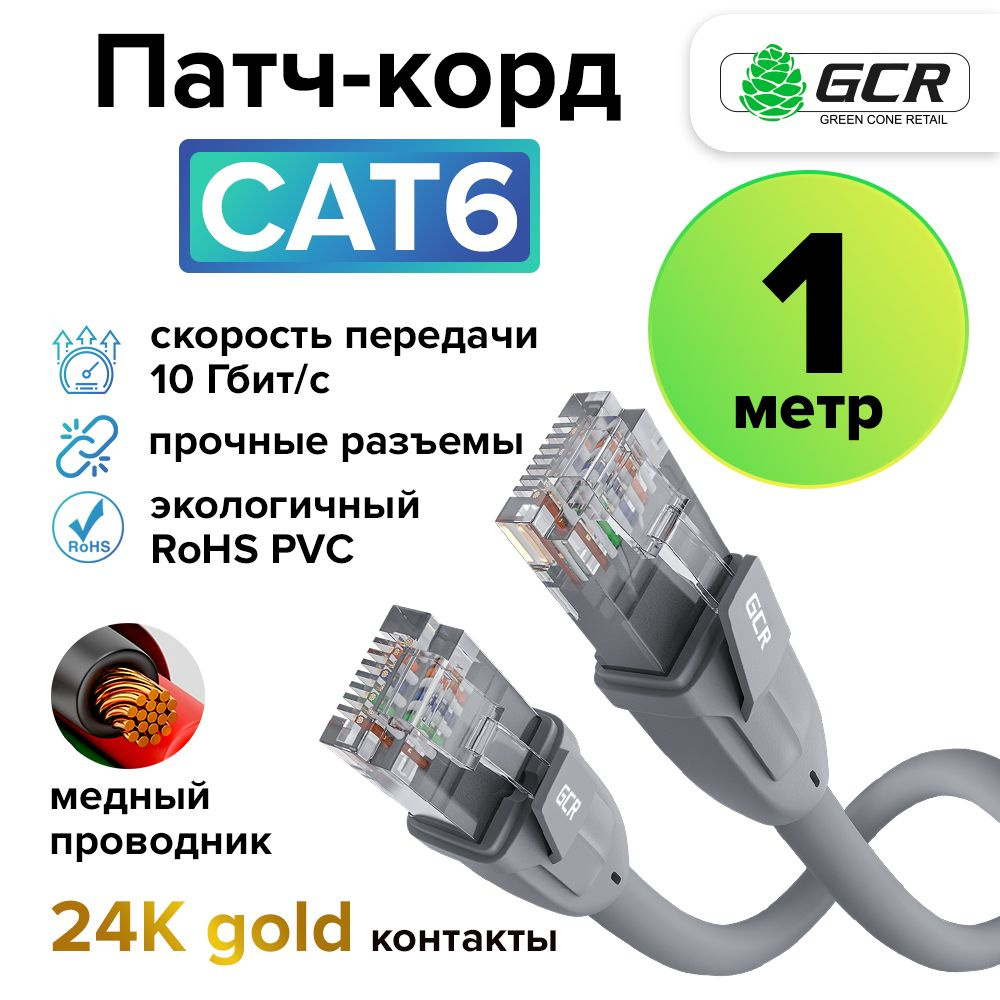 Кабель RJ-45 Ethernet GCR GREEN CONE RETAIL LNC605 - купить по низкой цене  в интернет-магазине OZON (289292186)