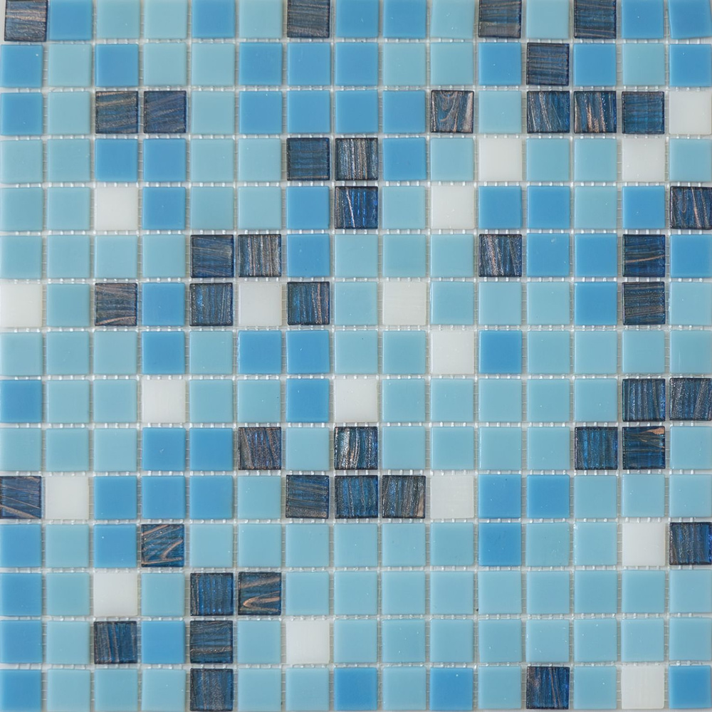 Elada Mosaic Плитка мозаика HK-15 голубой микс, коробка, 20 матриц, 2,14 м2 32.7 см x 32.7 см  #1
