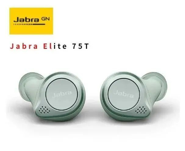 Наушники беспроводные с микрофоном Jabra Elite 75T, Bluetooth, USB Type-C, салатовый  #1