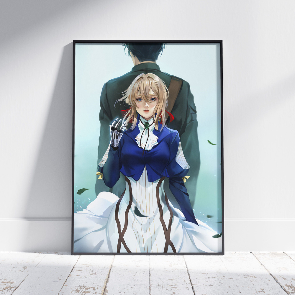 Плакат на стену для интерьера Вайолет Эвергарден (Violet Evergarden - Вайолет и Гилберт 1) - Постер по #1