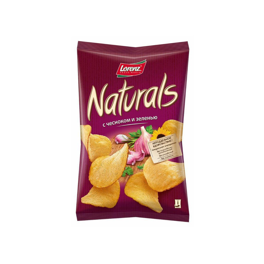 Naturals Garlick & Herbs, 100гр. - 4шт. Карт. чипсы cо вкусом чеснока и зелени  #1