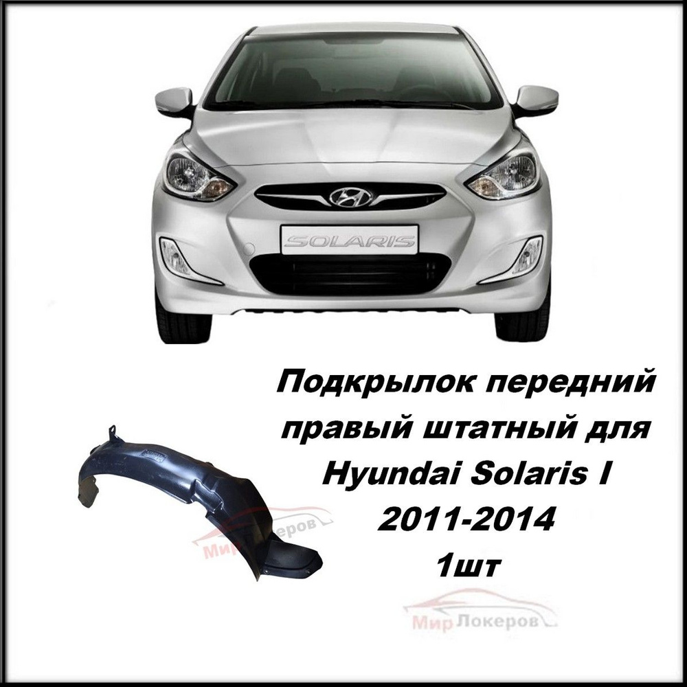 Снятие и установка брызговиков и подкрылков передних колес Hyundai Solaris