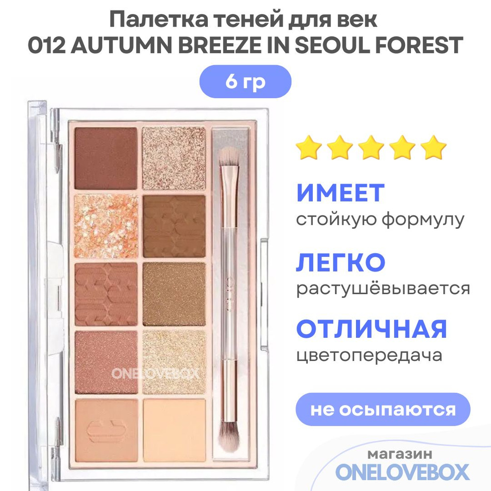 CLIO PRO EYE PALETTE (21AD) 012 AUTUMN BREEZE IN SEOUL FOREST - Палетка теней для век  #1