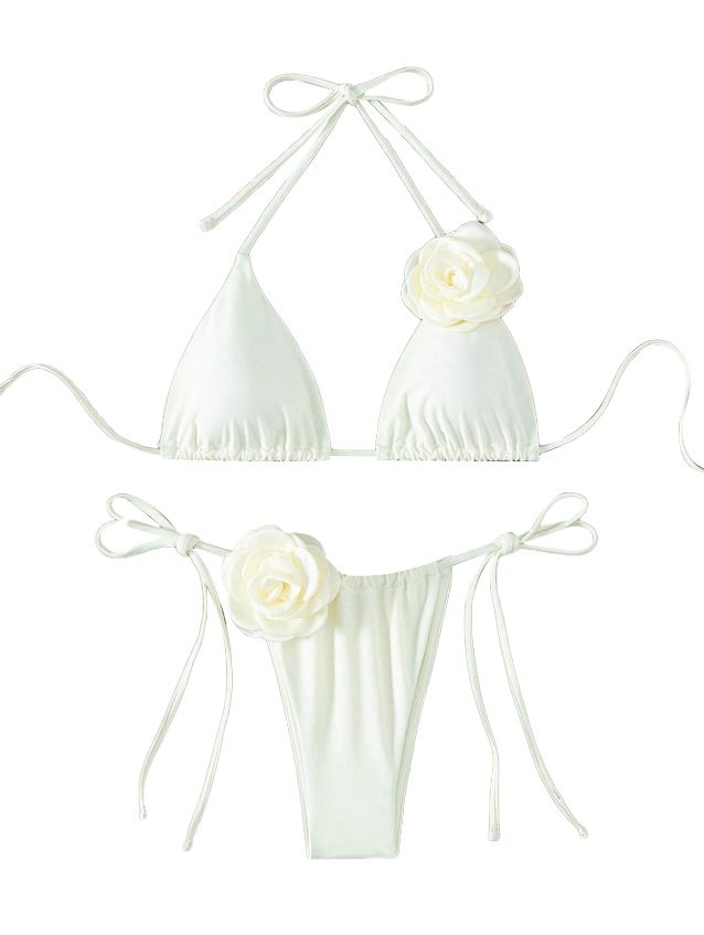 Купальник раздельный Женский бикини белый, размер 44 Плавание Китай Без ...