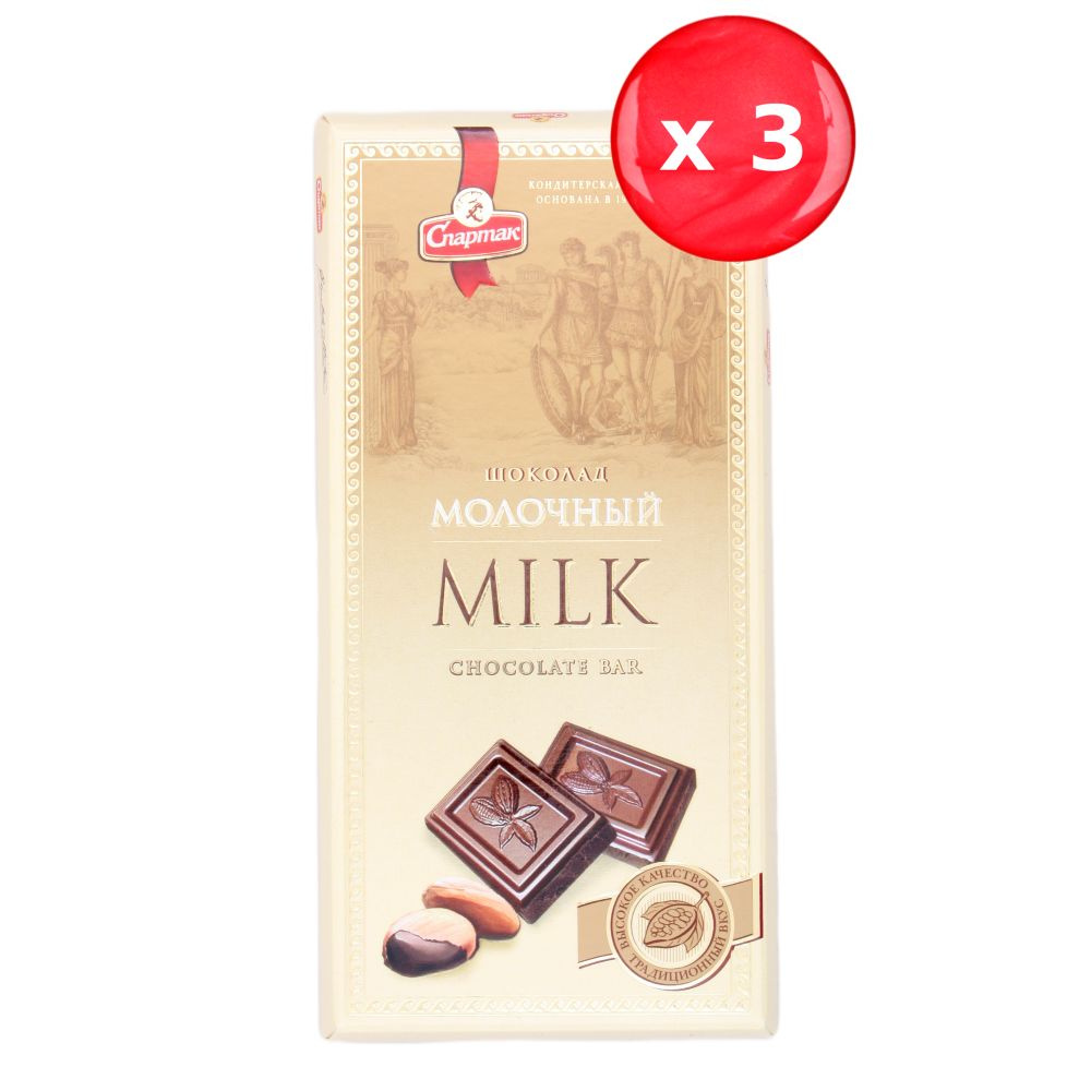 Шоколад Спартак молочный 85 г, набор из 3 шт #1