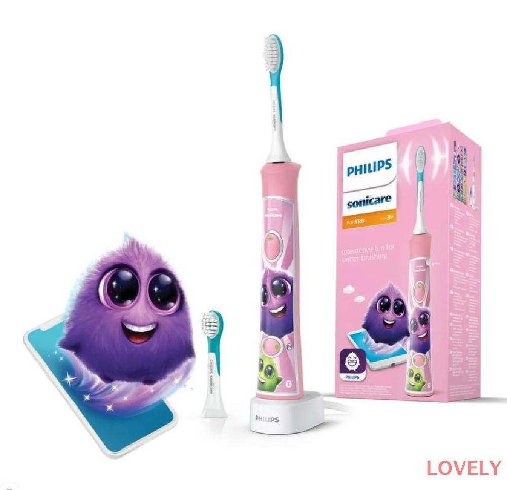 Philips Sonicare Электрическая зубная щетка Philips Sonicare ForKids HX6352, розовый, розовый  #1