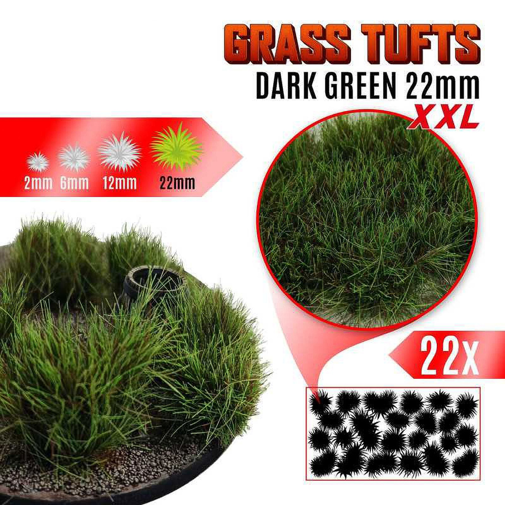 Green Stuff World: Пучки травы для макетов и диорам Grass Tufts XXL 22 mm - Dark Green  #1