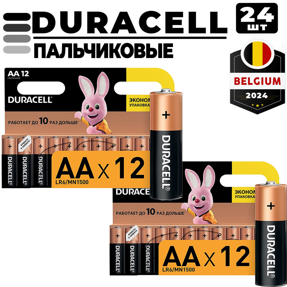 Duracell Батарейка AA, L (щелочной) тип, 24 шт #1