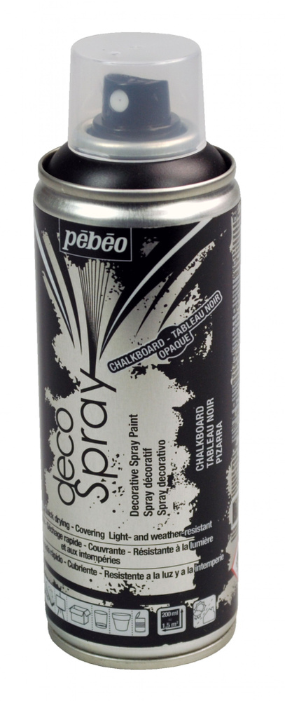 PEBEO decoSpray краска в аэрозольном баллоне с эффектом грифельной доски 200 мл, Черный 094003  #1