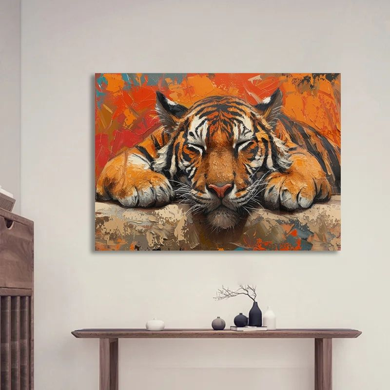 Картина на стену Спящий тигр, 50х70 см. #1