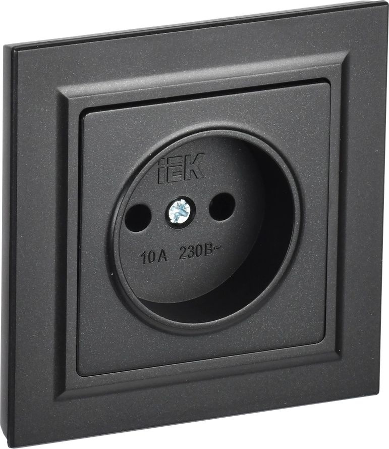 Розетка силовая штепсельная IEK / ИЭК Brite РСР10-1-0-БрЧ в сборе ...