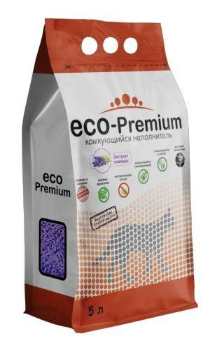 ECO-Premium Наполнитель комкующийся для кошек, Лаванда, 5 л #1