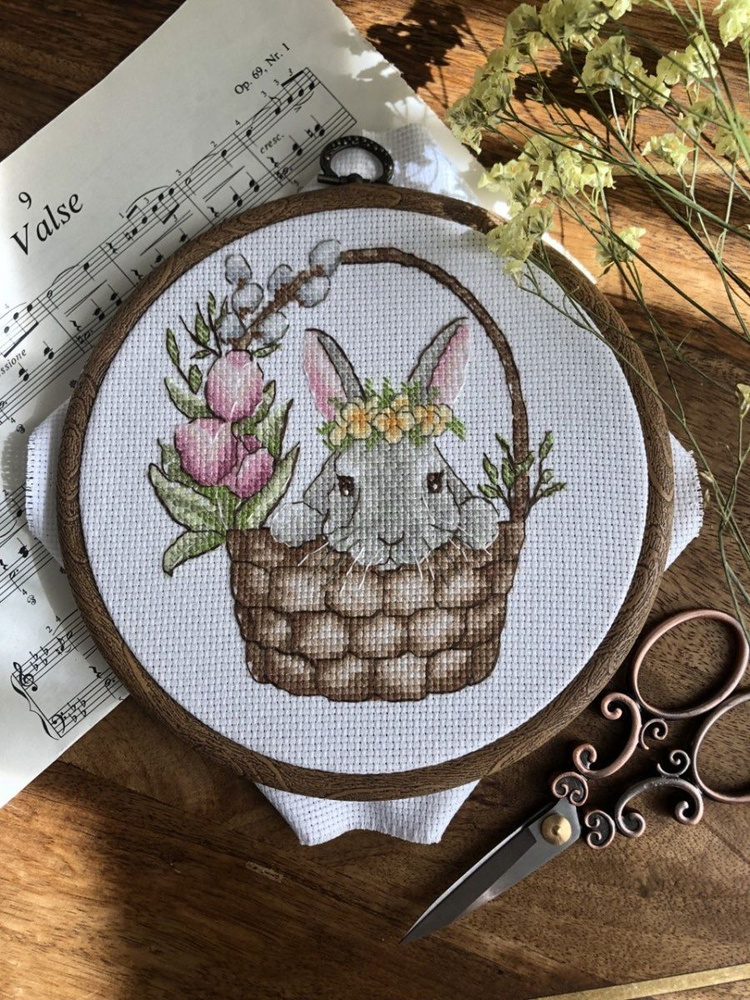 Набор для вышивания Сделай своими руками В-37 Весенний кролик, 11х13 см // Весна, Животные, Пасха  #1