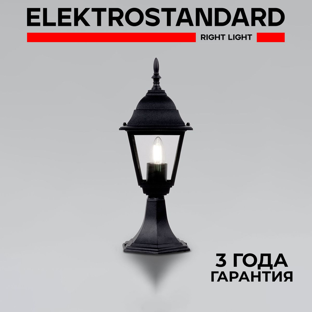 Уличный светильник со стеклянным плафоном в классическом стиле Elektrostandard Fuga S 35148/S черный #1