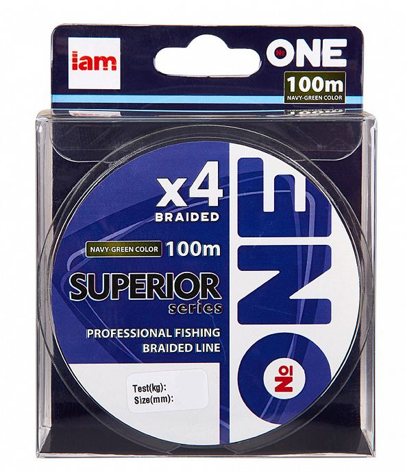 Плетеный шнур Iam №One Superior X4 100м Navy-green 0.24, 1 шт. #1