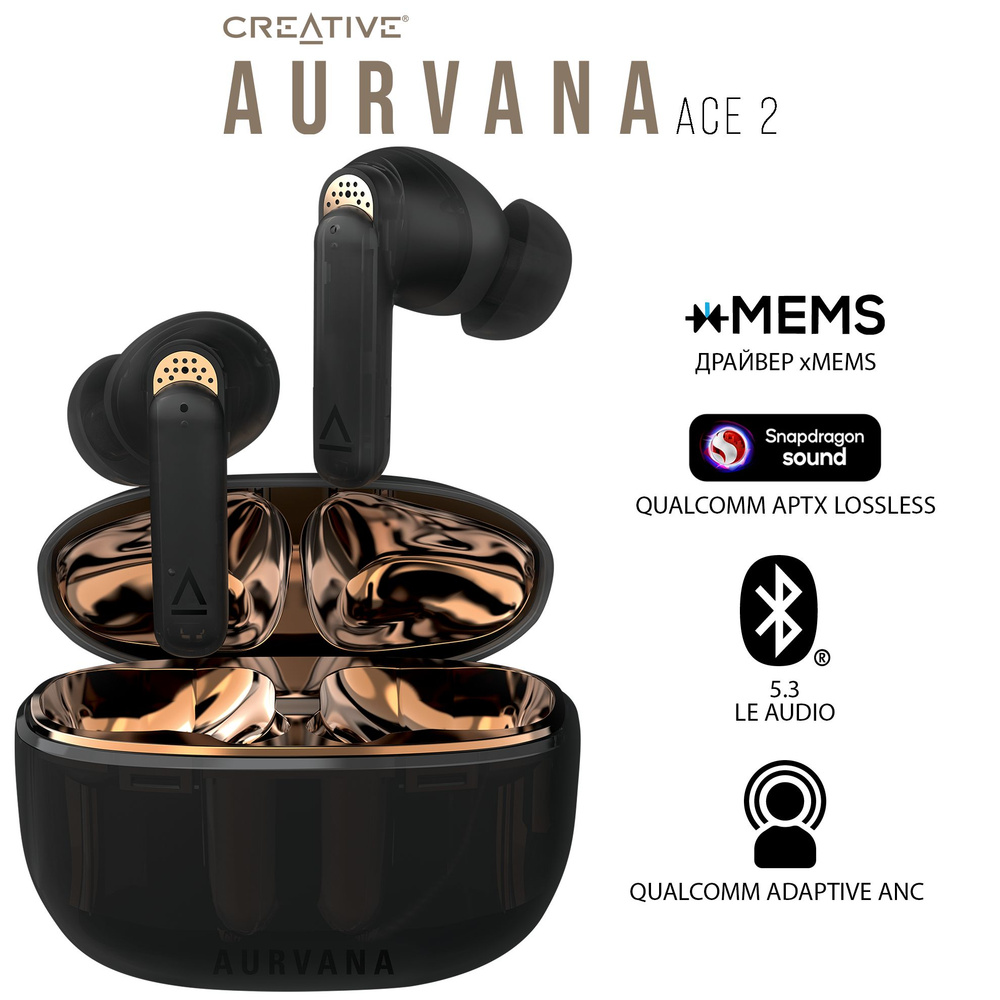 Наушники Creative Aurvana Ace 2, xMEMS, Qualcomm ANC, 6 микрофонов (51EF1160AA000) #1