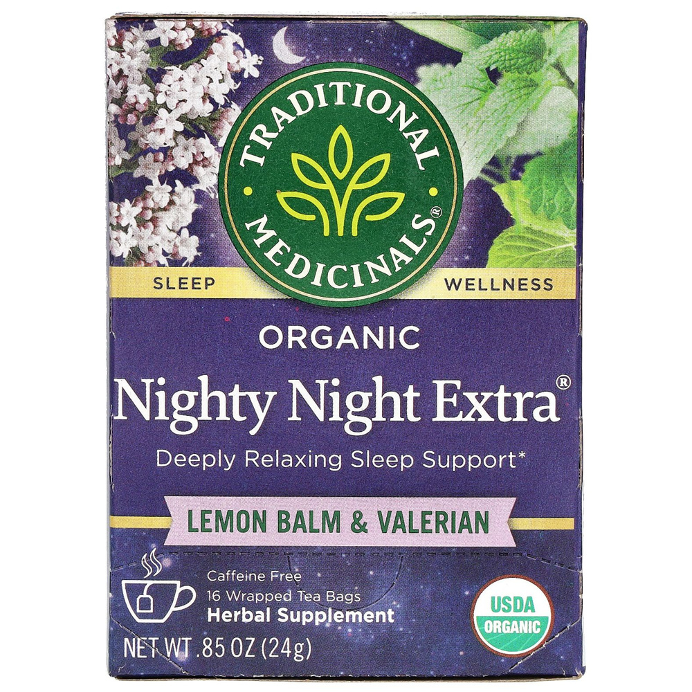 Traditional Medicinals, Nighty Night Extra, Мелисса и Валериана, 16 пакетиков  #1