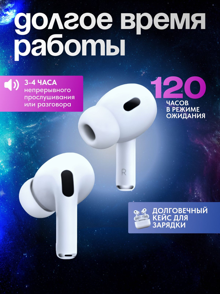 Наушники беспроводные с микрофоном Apple AirPods Pro 2, Bluetooth, белый  #1