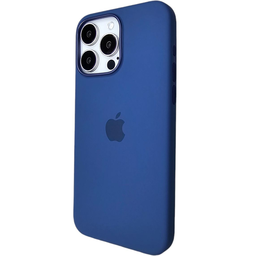 Silicone Case для Iphone 16 PRO, Оригинальный Силиконовый Чехол с MagSafe, с анимацией (NFС), цвет Синий #1