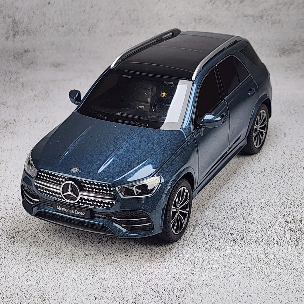 Машинка металлическая инерционная Mercedes-Benz GLE 350 синий длина 20см масштаб 1:24, модель со светом #1