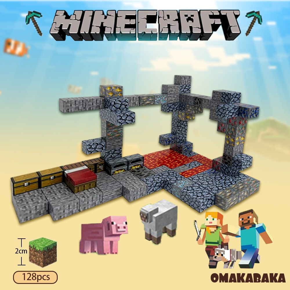 Магнитный Конструктор Майнкрафт набор детали фигурок Игрушка Minecraft My World ,OMAKABAKA Комплект из #1