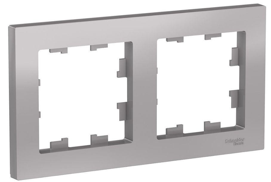 Рамка 2-местная Schneider Electric AtlasDesign для розеток и выключателей, алюминий, ATN000302 (5 штук) #1