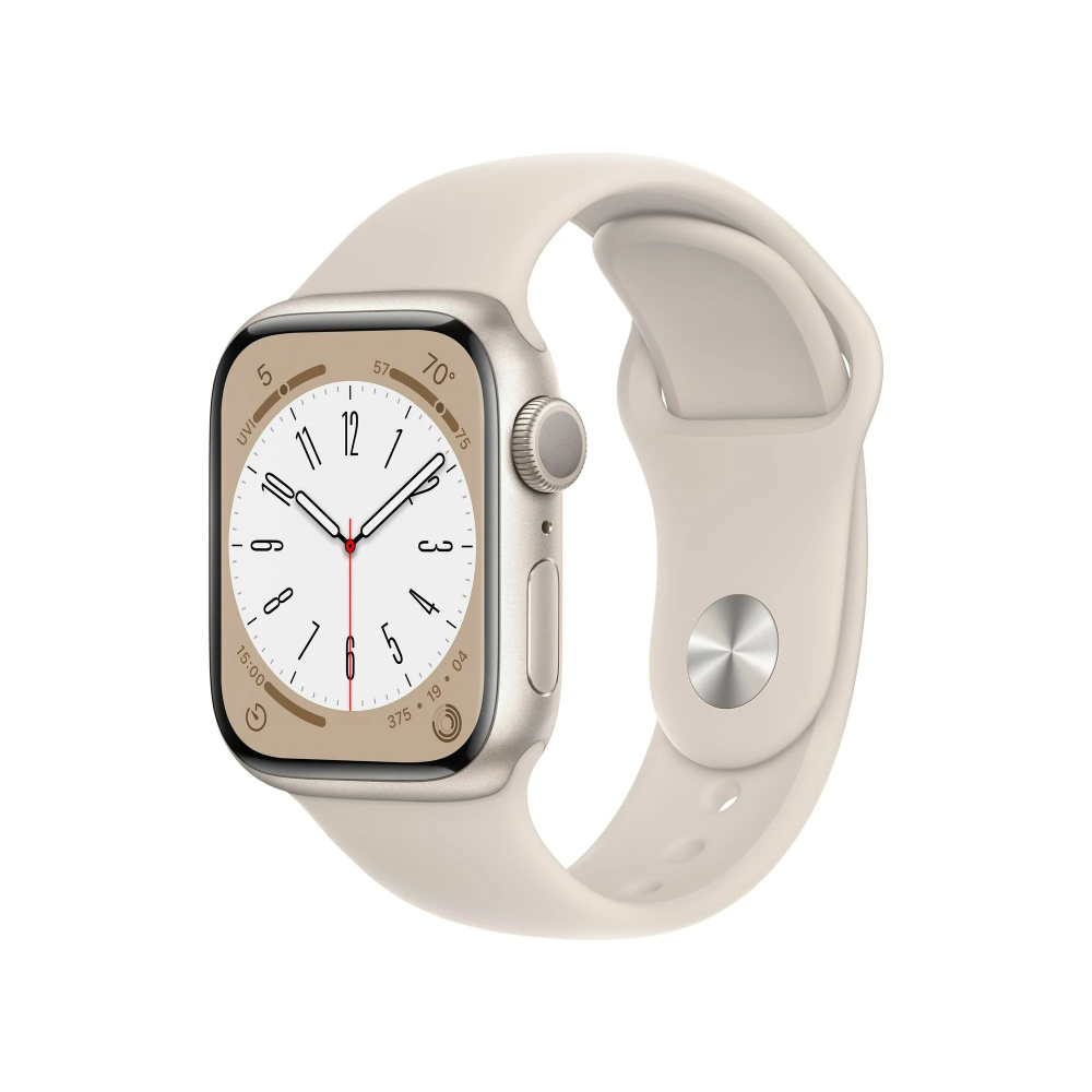 Ремешок для Apple Watch 38/40/41/42 mm размер S/M, силиконовый, цвет Сияющая звезда (светло-бежевый), #1