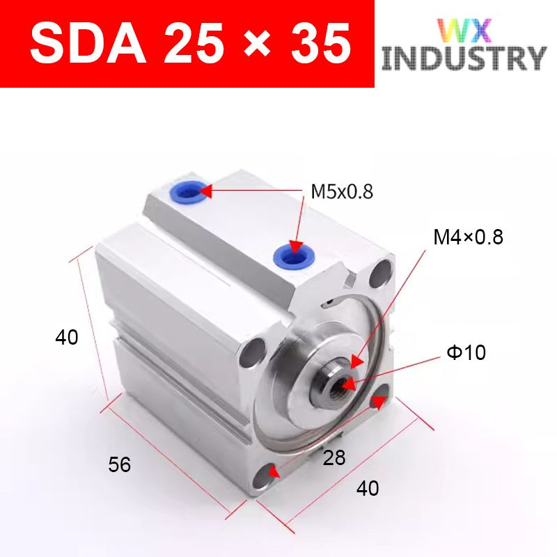 Пневмоцилиндр SDA 25X35,ход поршня 35 мм #1