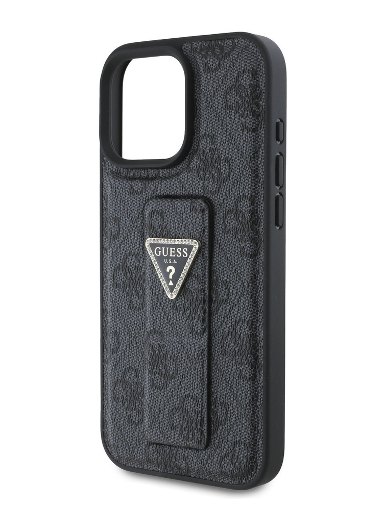 Чехол Guess GripStand PU на Apple iPhone 16 Pro Max из экокожи, с защитой камеры, с ремешком с функцией #1