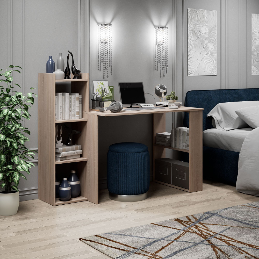 Письменный стол MFMaster Стол-стеллаж Uno-27, 139.1х59.7х107.7 см ...