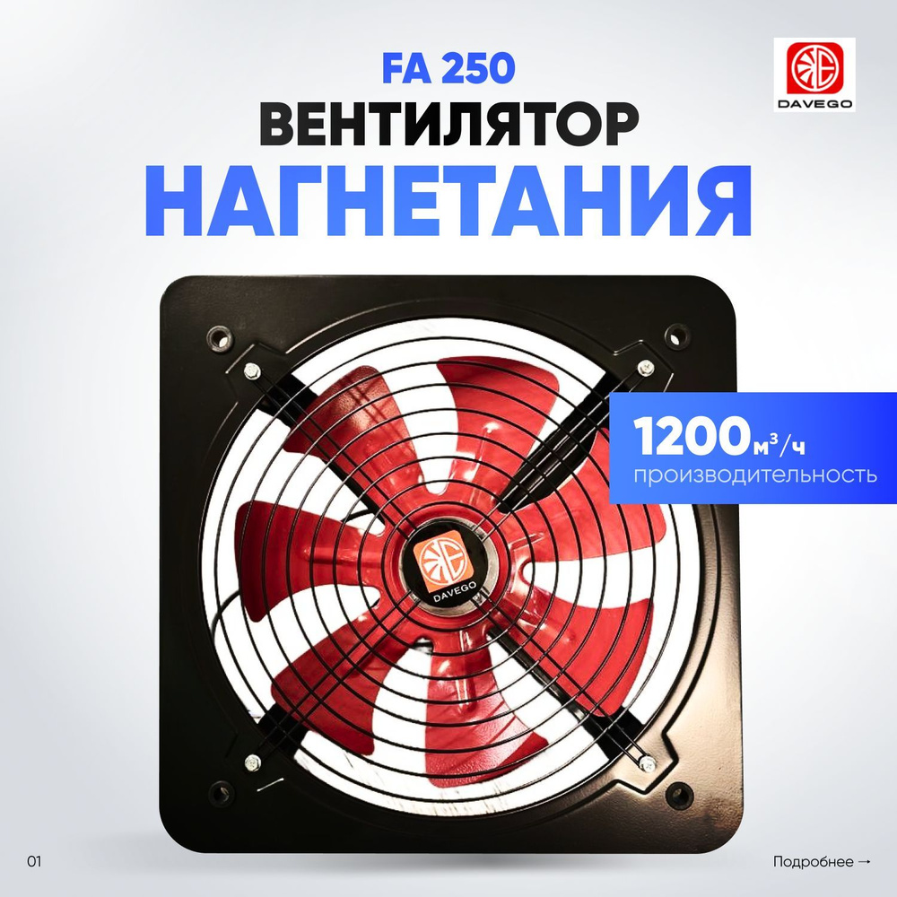 Вентилятор нагнетание FA 250 1200м3/ч (приточный) #1