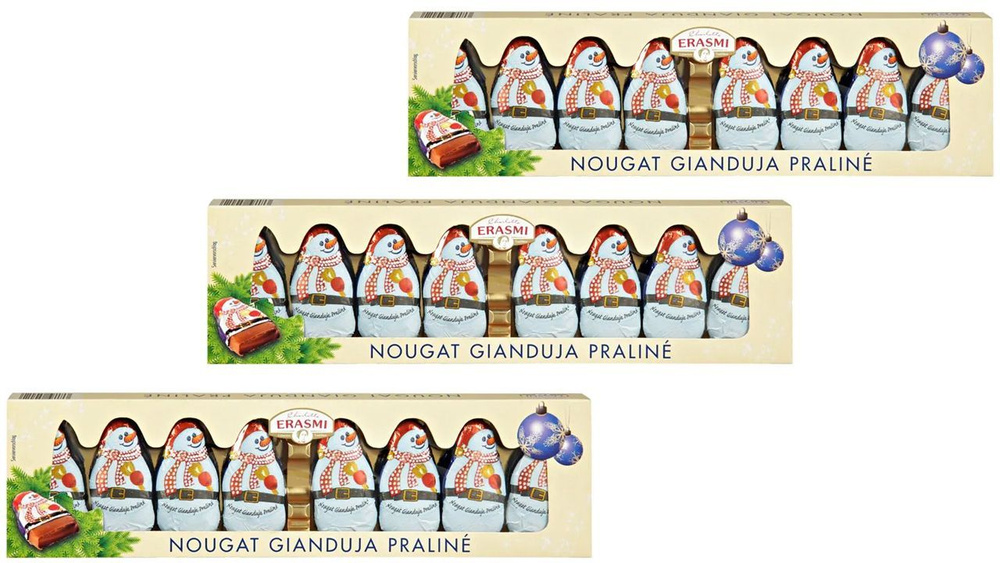 Конфеты CARSTENS шоколадные фигурки Снеговики с начинкой нуга 100г*3штуки(Германия)  #1