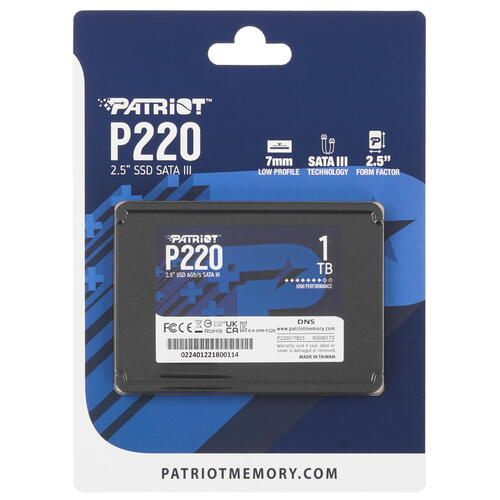 Patriot Memory 1 ТБ Внутренний SSD-диск 1000 ГБ, 550 Мбайт/сек, 480 ТБ ([P220S1TB25])  #1