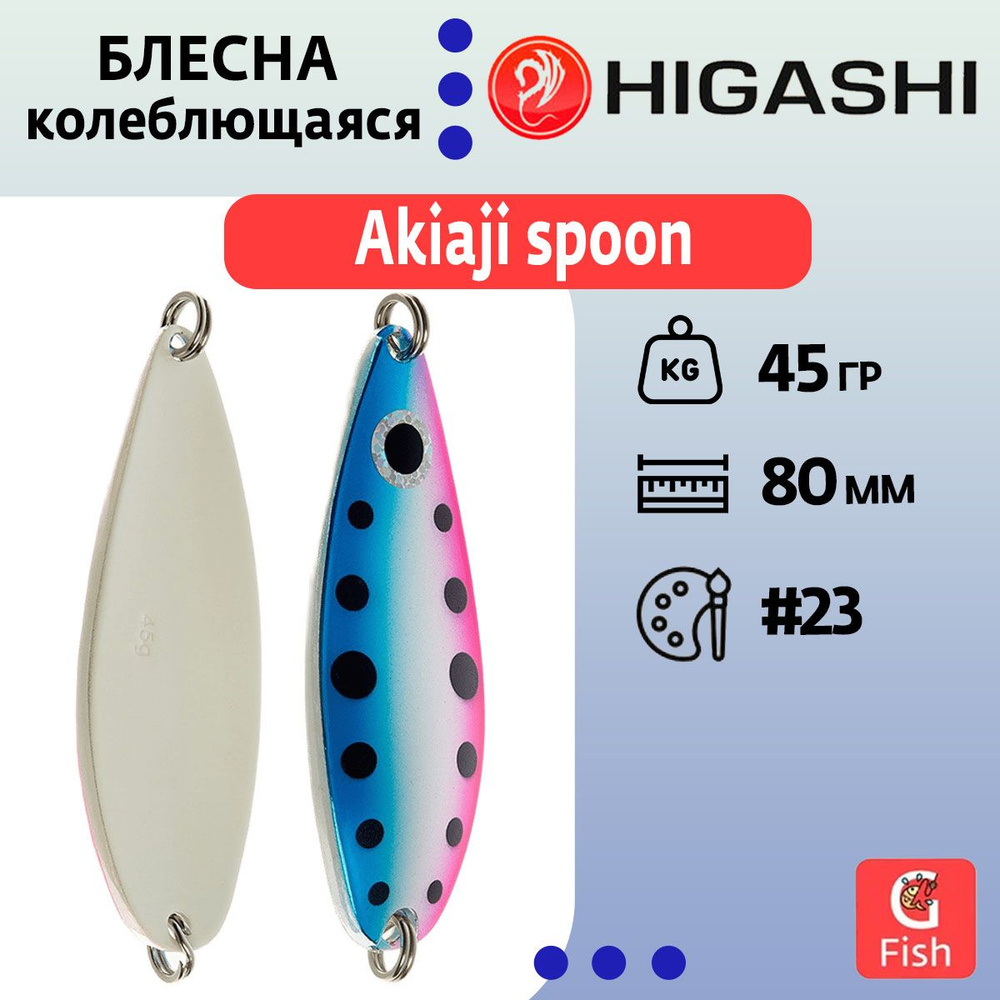 Блесна колеблющаяся HIGASHI Akiaji spoon 45g#23 #1